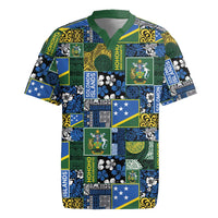 Solomon Islands Meri Kirihimete Rugby Jersey Pacific Patchwork Xmas Vibes - Polynesian Pride