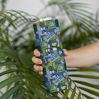 Solomon Islands Meri Kirihimete Skinny Tumbler Pacific Patchwork Xmas Vibes - Polynesian Pride