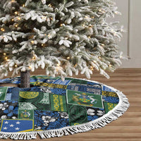 Solomon Islands Meri Kirihimete Tree Skirt Pacific Patchwork Xmas Vibes - Polynesian Pride