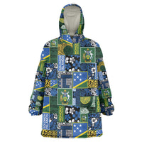 Solomon Islands Meri Kirihimete Wearable Blanket Hoodie Pacific Patchwork Xmas Vibes - Polynesian Pride