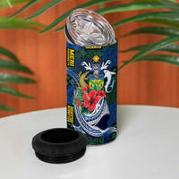 Solomon Islands Meri Kirihimete 4 in 1 Can Cooler Tumbler Funny Santa Riding Shark - Polynesian Pride
