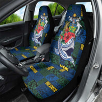 Solomon Islands Meri Kirihimete Car Seat Cover Funny Santa Riding Shark - Polynesian Pride