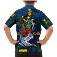 Solomon Islands Meri Kirihimete Family Matching Mermaid Dress and Hawaiian Shirt Funny Santa Riding Shark - Polynesian Pride