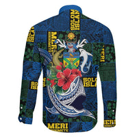 Solomon Islands Meri Kirihimete Family Matching Short Sleeve Bodycon Dress and Hawaiian Shirt Funny Santa Riding Shark LT9 - Polynesian Pride