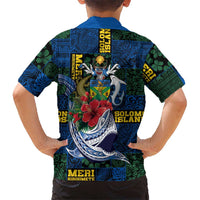 Solomon Islands Meri Kirihimete Hawaiian Shirt Funny Santa Riding Shark - Polynesian Pride