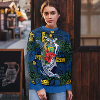 Solomon Islands Meri Kirihimete Ugly Christmas Sweater Funny Santa Riding Shark - Polynesian Pride