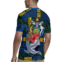 Solomon Islands Meri Kirihimete Rugby Jersey Funny Santa Riding Shark - Polynesian Pride