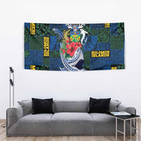 Solomon Islands Meri Kirihimete Tapestry Funny Santa Riding Shark - Polynesian Pride