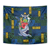 Solomon Islands Meri Kirihimete Tapestry Funny Santa Riding Shark - Polynesian Pride