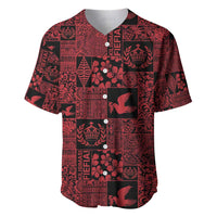 Black Tonga Kilisimasi Fiefia Baseball Jersey Pacific Patchwork Xmas Vibes - Polynesian Pride