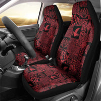 Black Tonga Kilisimasi Fiefia Car Seat Cover Pacific Patchwork Xmas Vibes - Polynesian Pride
