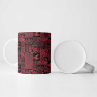 Black Tonga Kilisimasi Fiefia Ceramic Mug Pacific Patchwork Xmas Vibes - Polynesian Pride