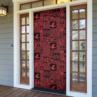 Black Tonga Kilisimasi Fiefia Door Cover Pacific Patchwork Xmas Vibes - Polynesian Pride