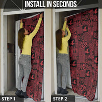 Black Tonga Kilisimasi Fiefia Door Cover Pacific Patchwork Xmas Vibes - Polynesian Pride