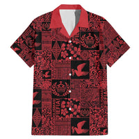 Black Tonga Kilisimasi Fiefia Family Matching Mermaid Dress and Hawaiian Shirt Pacific Patchwork Xmas Vibes LT9 Dad's Shirt - Short Sleeve Black - Polynesian Pride