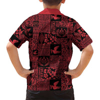 Black Tonga Kilisimasi Fiefia Family Matching Short Sleeve Bodycon Dress and Hawaiian Shirt Pacific Patchwork Xmas Vibes LT9 - Polynesian Pride