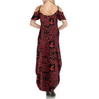 Black Tonga Kilisimasi Fiefia Family Matching Summer Maxi Dress and Hawaiian Shirt Pacific Patchwork Xmas Vibes LT9 - Polynesian Pride