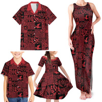 Black Tonga Kilisimasi Fiefia Family Matching Tank Maxi Dress and Hawaiian Shirt Pacific Patchwork Xmas Vibes - Polynesian Pride