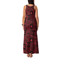 Black Tonga Kilisimasi Fiefia Family Matching Tank Maxi Dress and Hawaiian Shirt Pacific Patchwork Xmas Vibes LT9 - Polynesian Pride