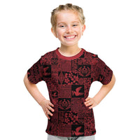 Black Tonga Kilisimasi Fiefia Kid T Shirt Pacific Patchwork Xmas Vibes - Polynesian Pride