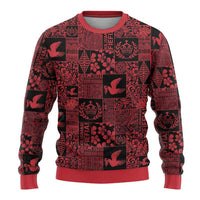 Black Tonga Kilisimasi Fiefia Ugly Christmas Sweater Pacific Patchwork Xmas Vibes - Polynesian Pride