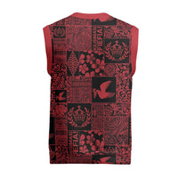 Black Tonga Kilisimasi Fiefia Christmas Knitted V-Neck Vest Pacific Patchwork Xmas Vibes - Polynesian Pride