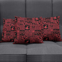 Black Tonga Kilisimasi Fiefia Pillow Cover Pacific Patchwork Xmas Vibes - Polynesian Pride