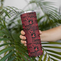 Black Tonga Kilisimasi Fiefia Skinny Tumbler Pacific Patchwork Xmas Vibes - Polynesian Pride