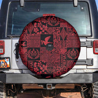 Black Tonga Kilisimasi Fiefia Spare Tire Cover Pacific Patchwork Xmas Vibes - Polynesian Pride