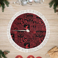 Black Tonga Kilisimasi Fiefia Tree Skirt Pacific Patchwork Xmas Vibes - Polynesian Pride