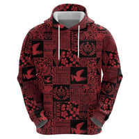 Black Tonga Kilisimasi Fiefia Zip Hoodie Pacific Patchwork Xmas Vibes - Polynesian Pride