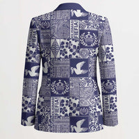 Blue Tonga Kilisimasi Fiefia Blazer Pacific Patchwork Xmas Vibes - Polynesian Pride