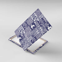 Blue Tonga Kilisimasi Fiefia Canvas Wall Art Pacific Patchwork Xmas Vibes - Polynesian Pride