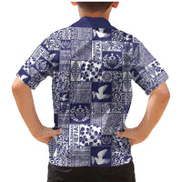 Blue Tonga Kilisimasi Fiefia Family Matching Mermaid Dress and Hawaiian Shirt Pacific Patchwork Xmas Vibes LT9 - Polynesian Pride