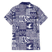 Blue Tonga Kilisimasi Fiefia Family Matching Off Shoulder Maxi Dress and Hawaiian Shirt Pacific Patchwork Xmas Vibes LT9 - Polynesian Pride