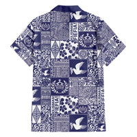 Blue Tonga Kilisimasi Fiefia Family Matching Short Sleeve Bodycon Dress and Hawaiian Shirt Pacific Patchwork Xmas Vibes LT9 - Polynesian Pride