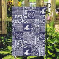 Blue Tonga Kilisimasi Fiefia Garden Flag Pacific Patchwork Xmas Vibes - Polynesian Pride