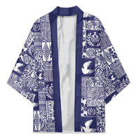 Blue Tonga Kilisimasi Fiefia Kimono Pacific Patchwork Xmas Vibes - Polynesian Pride