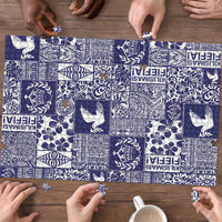 Blue Tonga Kilisimasi Fiefia Puzzle Pacific Patchwork Xmas Vibes - Polynesian Pride