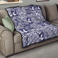 Blue Tonga Kilisimasi Fiefia Quilt Pacific Patchwork Xmas Vibes - Polynesian Pride