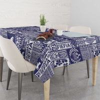 Blue Tonga Kilisimasi Fiefia Tablecloth Pacific Patchwork Xmas Vibes - Polynesian Pride