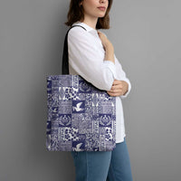 Blue Tonga Kilisimasi Fiefia Tote Bag Pacific Patchwork Xmas Vibes - Polynesian Pride