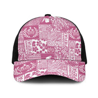 Pink Tonga Kilisimasi Fiefia Baseball Net Cap Pacific Patchwork Xmas Vibes - Polynesian Pride