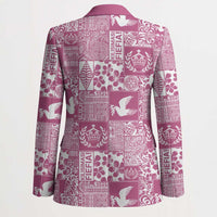 Pink Tonga Kilisimasi Fiefia Blazer Pacific Patchwork Xmas Vibes - Polynesian Pride