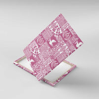 Pink Tonga Kilisimasi Fiefia Canvas Wall Art Pacific Patchwork Xmas Vibes - Polynesian Pride