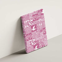 Pink Tonga Kilisimasi Fiefia Canvas Wall Art Pacific Patchwork Xmas Vibes - Polynesian Pride