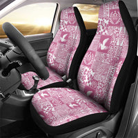 Pink Tonga Kilisimasi Fiefia Car Seat Cover Pacific Patchwork Xmas Vibes - Polynesian Pride