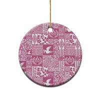 Pink Tonga Kilisimasi Fiefia Ceramic Ornament Pacific Patchwork Xmas Vibes - Polynesian Pride