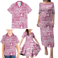 Pink Tonga Kilisimasi Fiefia Family Matching Puletasi and Hawaiian Shirt Pacific Patchwork Xmas Vibes LT9 - Polynesian Pride
