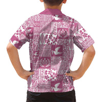 Pink Tonga Kilisimasi Fiefia Family Matching Summer Maxi Dress and Hawaiian Shirt Pacific Patchwork Xmas Vibes LT9 - Polynesian Pride